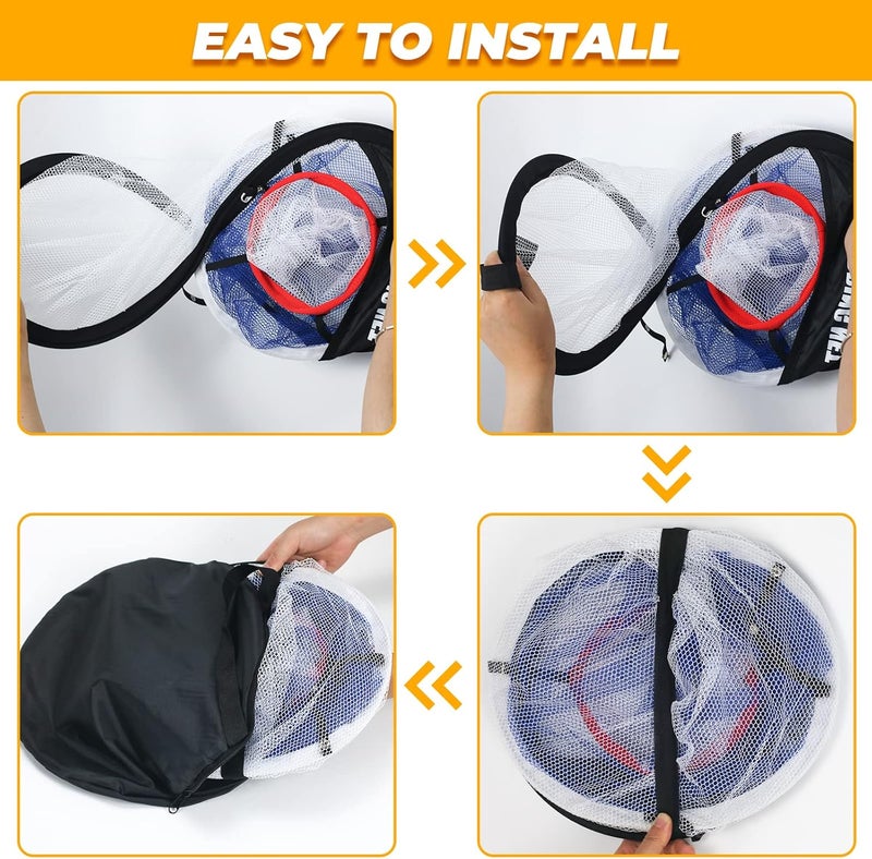 Bac-kitchen Pop Up Golf Chipping Net & Mat, Target Practice Set - 8 Balls, 4 Tees, Collapsible for Indoor/Outdoor Swing Training - Image 5